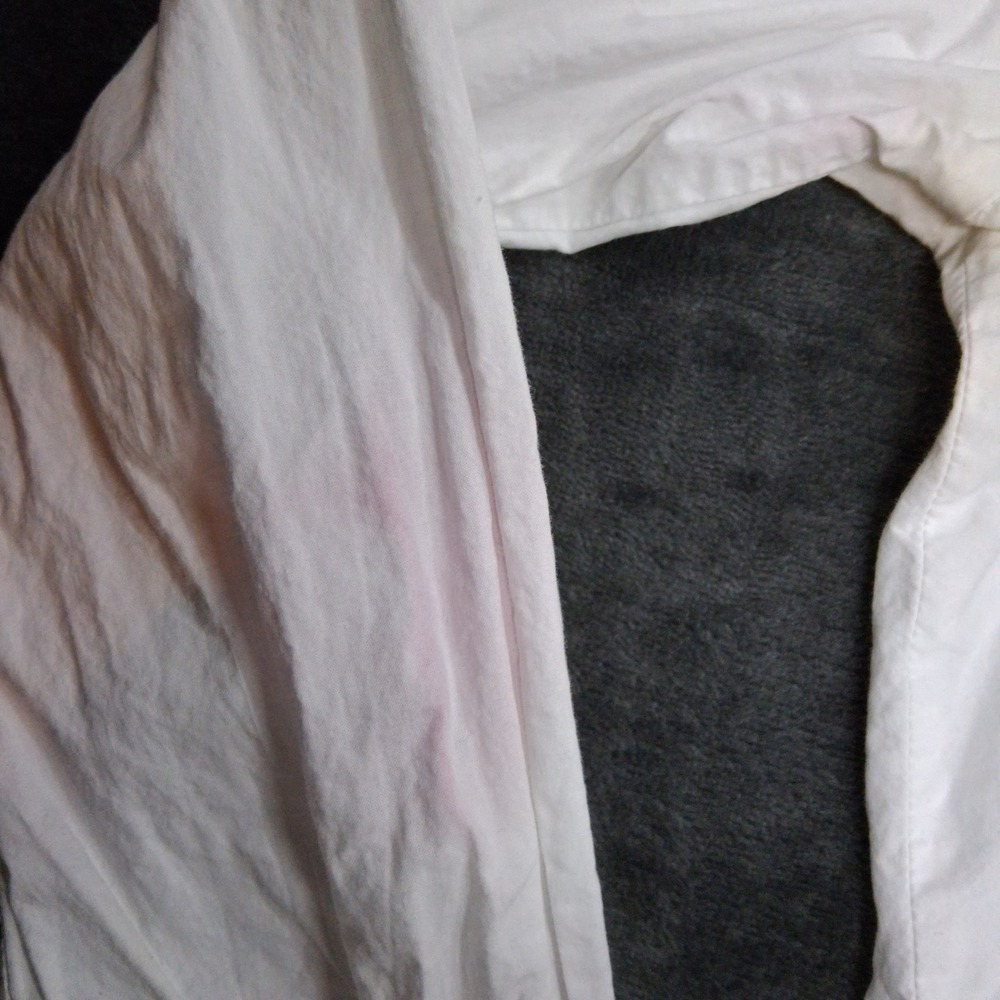 Love Potion Cinched Front Blouse Womens Small White Cotton Long Sleeve Cropped - Picture 4 of 10